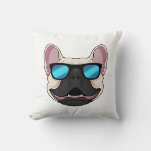 French Bulldog with Sunglasses Throw Pillow