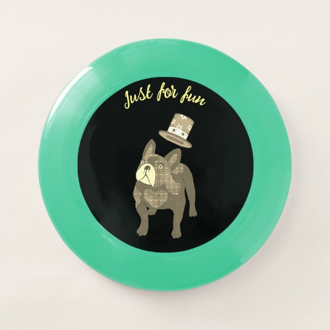 French Bulldog with top hat Wham-O Frisbee (Front)