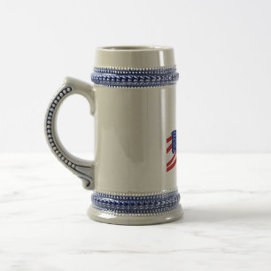 French Bulldog with USA Flag Beer Stein