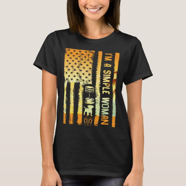 French Bulldog Woman Book Coffee Flip Flops French T-Shirt (Front)