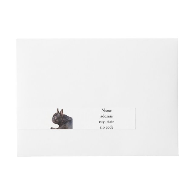 French Bulldog Wrap Around Address Label (Front)
