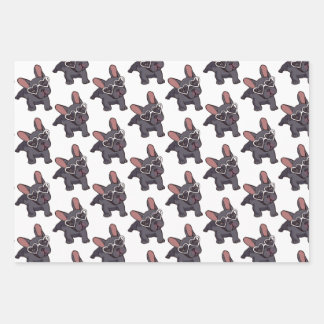 french bulldog wrapping papers. paper sheets