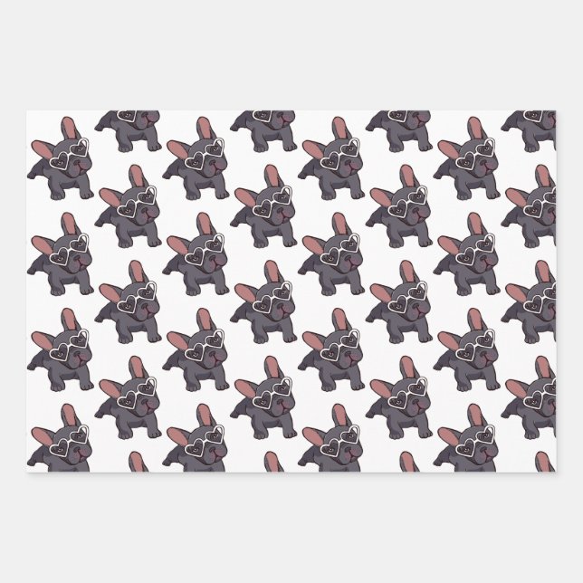 french bulldog wrapping papers. wrapping paper sheets (Front)