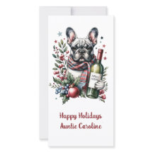 French Bulldog Xmas Holiday Watercolor design