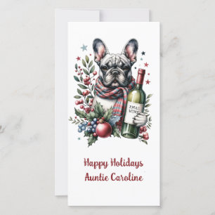 French Bulldog Xmas Holiday Watercolor design