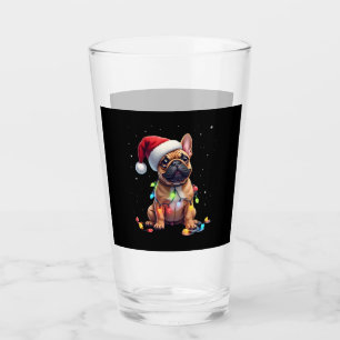 French Bulldog Xmas Lighting Santa French Bulldog Glass