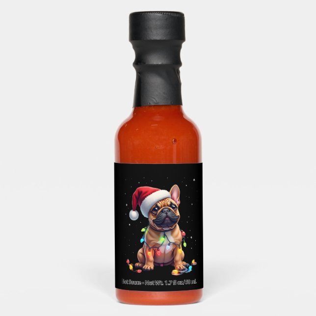 French Bulldog Xmas Lighting Santa French Bulldog  Hot Sauces (Front)