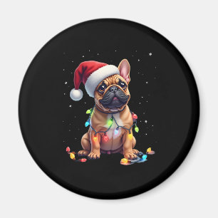 French Bulldog Xmas Lighting Santa French Bulldog Magnet
