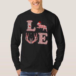French Bulldog  Xmas Red Plaid Reindeer Ugly Chris T-Shirt