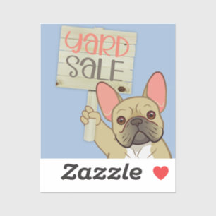 French Bulldog Yard Sale Vinyl Sticker