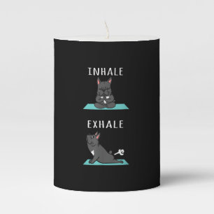 French Bulldog Yoga Inhale Exhale Funny Dog Gift . Pillar Candle