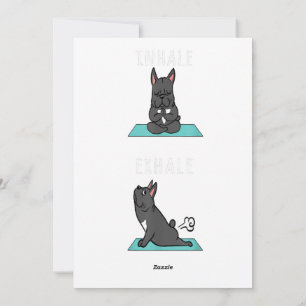 French Bulldog Yoga Inhale Exhale Funny Dog Holiday Card