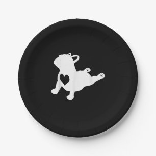 French Bulldog Yoga Love Heart Frenchie Workout Paper Plates