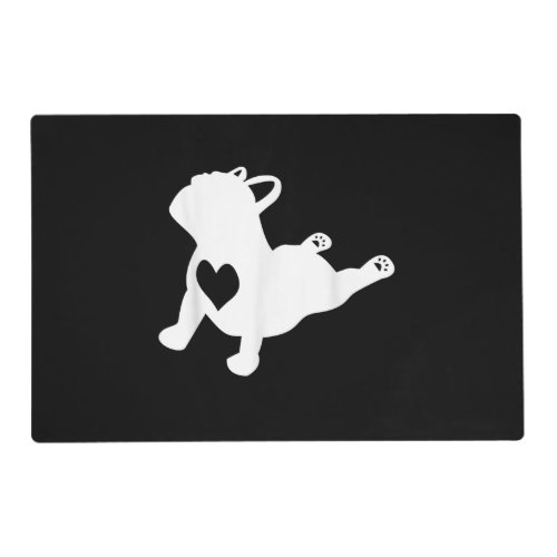 French Bulldog Yoga Love Heart Frenchie Workout Placemat