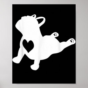 French Bulldog Yoga Love Heart Frenchie Workout Poster