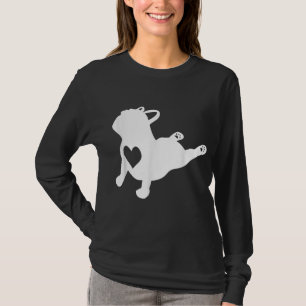 French Bulldog Yoga Love Heart Frenchie Workout T-Shirt