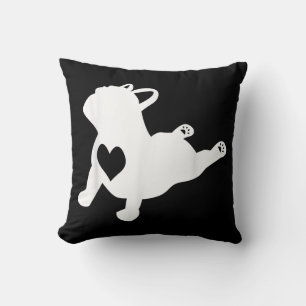 French Bulldog Yoga Love Heart Frenchie Workout Throw Pillow