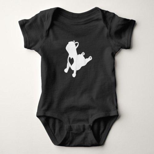 French Bulldog Yoga Pose Love Heart Frenchie Baby Bodysuit