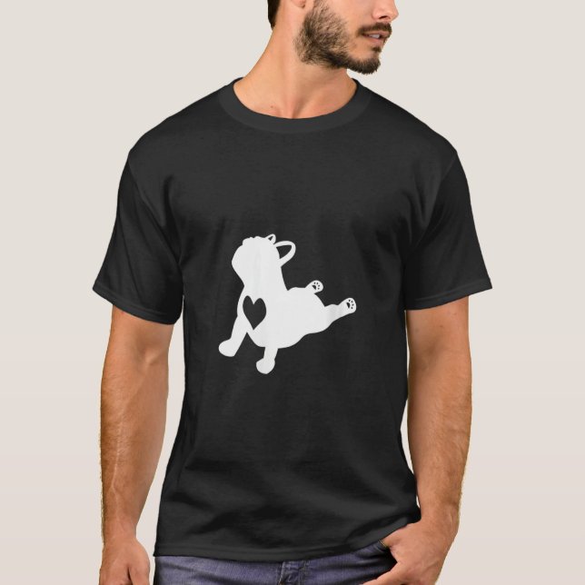 French Bulldog Yoga Pose Love Heart Frenchie Worko T-Shirt (Front)