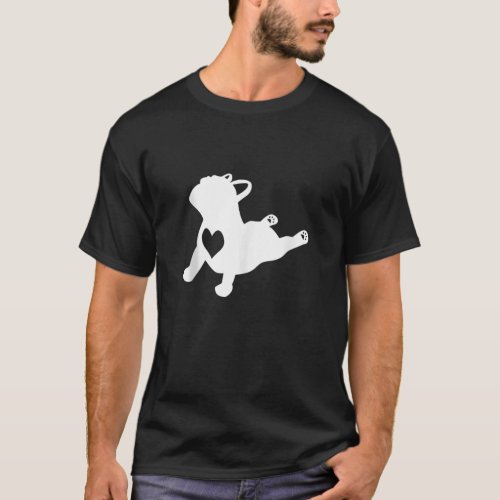 French Bulldog Yoga Pose Love Heart Frenchie Worko T_Shirt