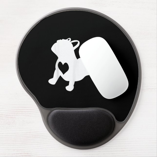 French Bulldog Yoga Pose Love Heart Gift Gel Mouse Pad (Left Side)