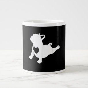 French Bulldog Yoga Pose Love Heart Gift Giant Coffee Mug