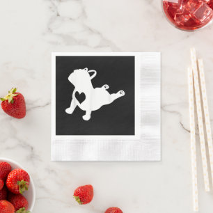 French Bulldog Yoga Pose Love Heart Gift Napkins