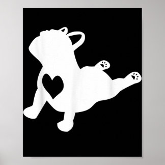 French Bulldog Yoga Pose Love Heart Gift Poster