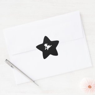 French Bulldog Yoga Pose Love Heart Gift Star Sticker