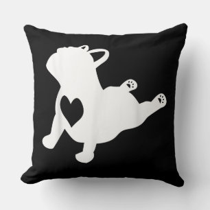 French Bulldog Yoga Pose Love Heart Gift Throw Pillow
