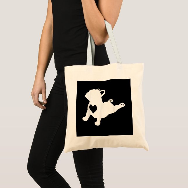 French Bulldog Yoga Pose Love Heart Gift Tote Bag (Front (Product))