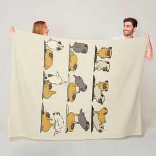 French Bulldog Yoga Poses   Dog Yoga Lovers Fleece Blanket