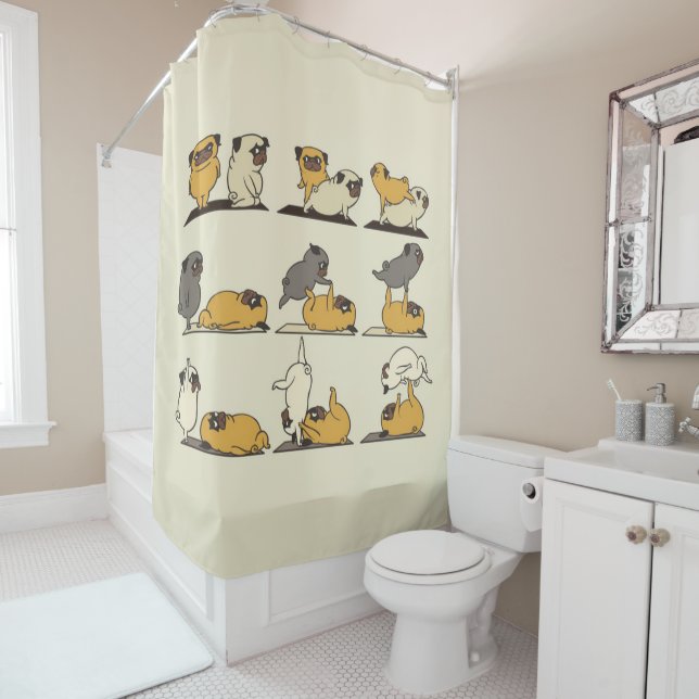 French Bulldog Yoga Poses | Dog Yoga Lovers Shower Curtain (In Situ)