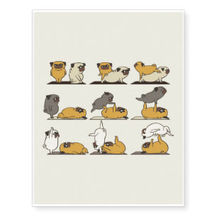 French Bulldog Yoga Poses   Dog Yoga Lovers Temporary Tattoos