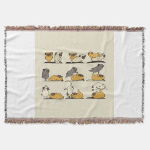French Bulldog Yoga Poses Dog Yoga Lovers Throw Blanket