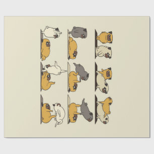 French Bulldog Yoga Poses Dog Yoga Lovers Wrapping Paper