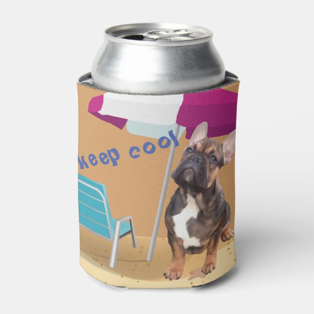 French bulldogge drinks cooler (Can Front)
