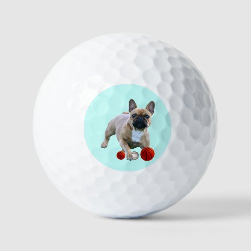 French bulldogge golf balls