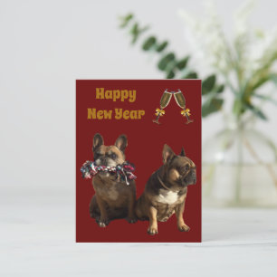 French Bulldogge Happy New Year Invitation