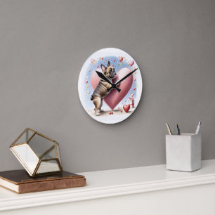French bulldogge round clock