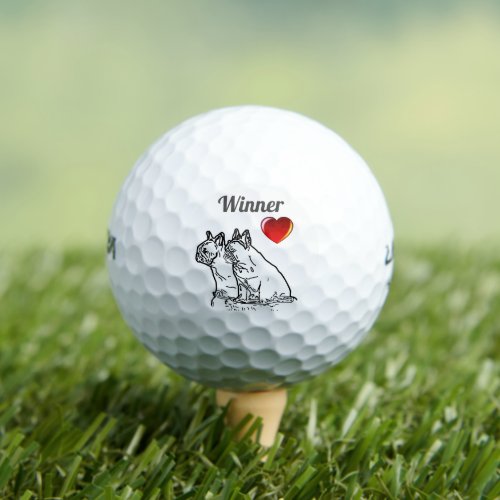 French Bulldogge two friends Golf Balls