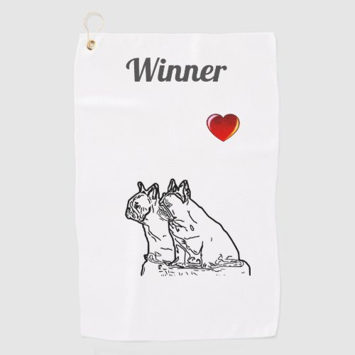 French Bulldogge two friends Golf Towel