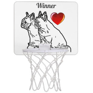 French Bulldogge two friends Mini Basketball Hoop