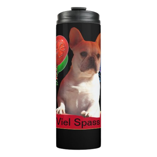 French bulldogge with balloons thermal tumbler