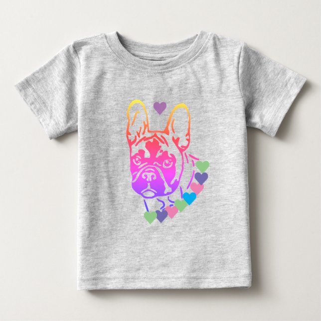French bulldogge with collar strap Baby T-s Baby T-Shirt (Front)
