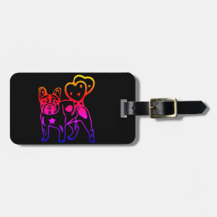 French Bulldoggen Baggage Trailer Luggage Tag