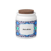 French Bulldoggen Blue Graphical Pattern