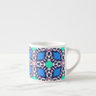 French Bulldoggen Blue Graphical Pattern Espresso Cup