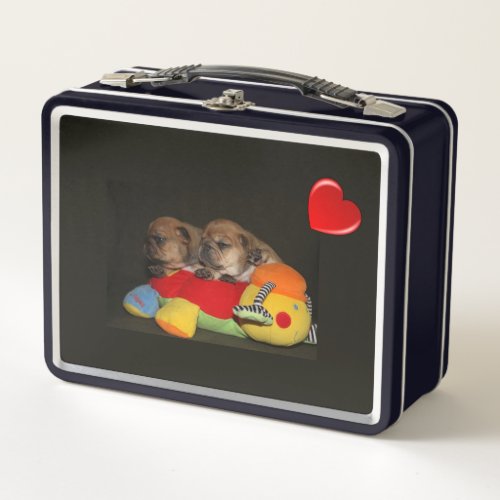 French Bulldoggen puppies Brotdose Metal Lunch Box