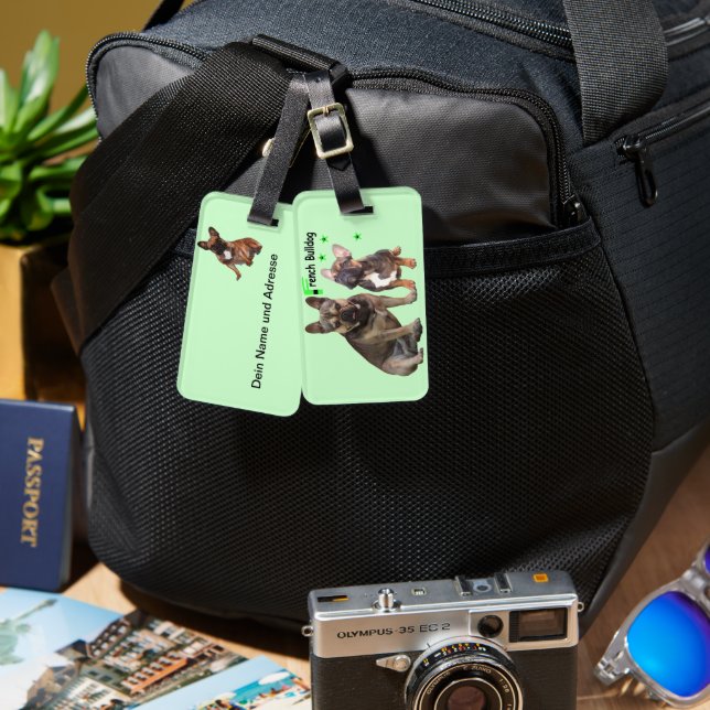French Bulldoggen trunk Luggage Tag (Front & Back)